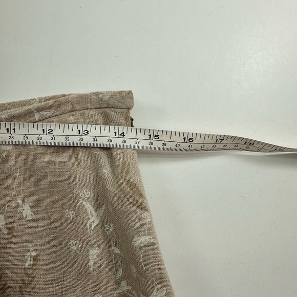 Jones New York Beige Floral Linen Blend Lined Skirt Petite 10 Classic Flare Long - Picture 5 of 8